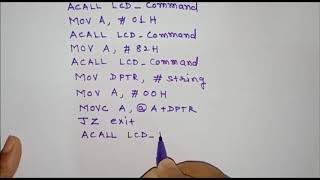 Lecture 26 8051 Assembly language program to interface LCD  LCD Programming [upl. by Stoller]