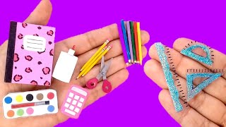 8 DIY Miniature school supplies  How to make miniature school supplies [upl. by Zeb]