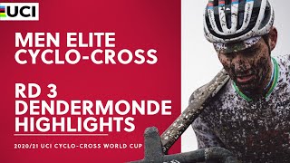 Round 3  Men Elite Highlights  202021 UCI Cyclocross World Cup  Dendermonde [upl. by Burgener]