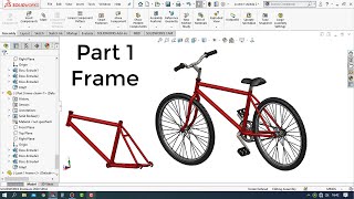 Solidworks Tutorial  How to Make a Bicycle Design Part 1  Frame [upl. by Nisse]