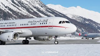 POWERFUL Airbus A320 Takeoff at Samedan Airport 30122019 [upl. by Conall]