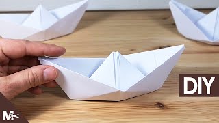 ► Como hacer un BARCO DE PAPEL Origami en 1 MINUTO ⛵ [upl. by Sibell]