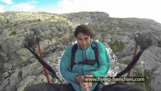 OFFICIAL  The Flying Frenchies catapult to base jump angry bird style [upl. by Anialed]