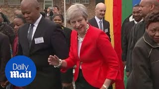 Is Theresa May the most AWKWARD dancer ever [upl. by Atikahs]