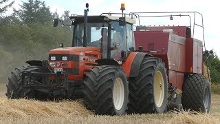 Same Titan 190 w Wide Tires  Baling w Case IH 8580 Big Baler  Pure Sound  Danish Agriculture [upl. by Gnek]