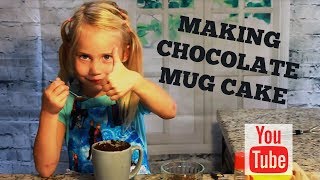 Easy Chocolate Mug Cake  Cooking For Kids [upl. by Ellehcyar935]