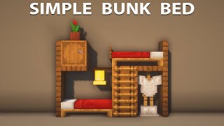 Minecraft  Simple Bunk Bed  How to Build 4 [upl. by Leuqram]