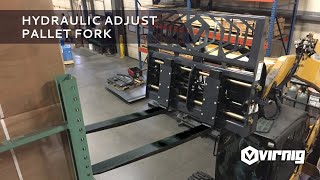 Hydraulic Adjust Pallet Fork  Skid Steer Attachment [upl. by Reid876]