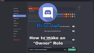 How to make an quotOwnerquot role  Discord Tutorial [upl. by Auberta]