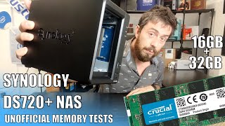 Synology DS720 NAS  Unofficial 16GB and 32GB Memory Upgrade Tests [upl. by Kerred638]