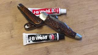 Knife Repair with J  B Weld YAX Camillus Other Pocket Knives [upl. by Hijoung]