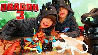 TODOS los DRAGONES de JUGUETE de COMO ENTRENAR A TU DRAGON 3 y vamos al ESTRENO de la PELI [upl. by Olivie]