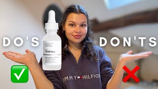 HOW TO PROPERLY USE THE ORDINARY NIACINAMIDE SERUM  Dos and Donts [upl. by Purington656]