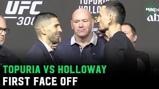 Ilia Topuria vs Max Holloway First Face Off  UFC 308 [upl. by Ware565]