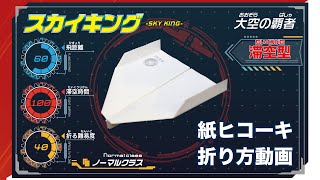 触れる図鑑 紙ヒコーキ「スカイキング」の折り方【お外でお家で遊ぼう！】 [upl. by Joey821]