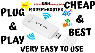 LTE 4G USB modem with wifi hotspot unboxing amp setup with charging adaptor [upl. by Bondy]