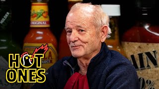 Bill Murray Doesn’t Flinch While Eating Spicy Wings  Hot Ones [upl. by Yma331]