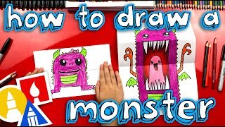 How To Draw A Scary Cute Monster Folding Surprise [upl. by Kristian]