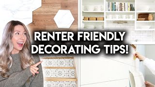 12 RENTER FRIENDLY HOME DECOR IDEAS  DIY REMOVABLE UPGRADES [upl. by Crandall]