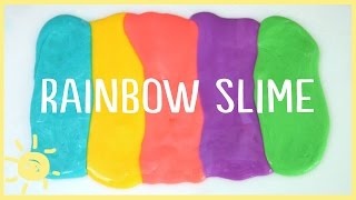 DIY  How to Make Slime WITHOUT Borax Rainbow Slime [upl. by Yleak750]