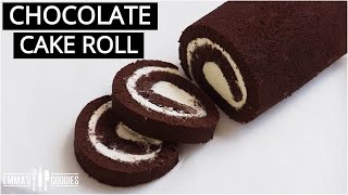 THE BEST Chocolate Cake Roll Chocolate Swiss Roll Recipe [upl. by Eilyac]