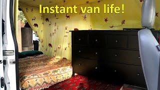 One hour no build cargo to camper van conversion luxury tent in a transit van [upl. by Marcelia]