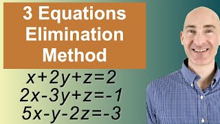 Solving Systems of 3 Equations Elimination [upl. by Conger]