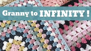 Easy Crochet Blanket Project  Infinity Granny Square  Infinity Granny Rectangle [upl. by Lraep141]