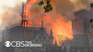 Notre Dame Cathedral devastated by fire in Paris [upl. by Bentlee]