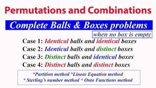 Lecture1 Distribution of n identicaldistinct Balls into r identicaldistinct Boxes No box is empty [upl. by Novat]