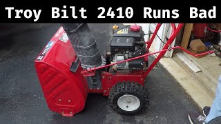 Troy Bilt Storm 2410 Surging and Running Rough [upl. by Ozneral77]