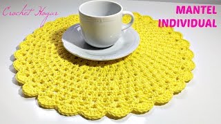 MANTEL INDIVIDUAL CROCHET PASO A PASO [upl. by Nylodam]