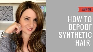 Synthetic Wig Tutorial How to Depoof Big Synthetic Hair [upl. by Ordway511]