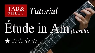 Etude in Am F Carulli  Guitar Lesson  TAB [upl. by Azelea]