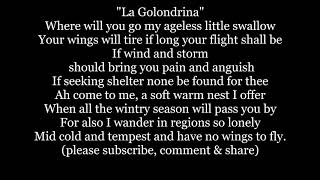 La GOLONDRINA The SWALLOW Lyrics Words trending sing along music song mexican Spanish freedom [upl. by Evslin]