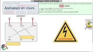 Moteur asynchrone triphasé  couplage étoile ou triangle [upl. by Nilde]