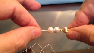 How to Hand tie a Pearl necklace no tools Japanese Method [upl. by Enner724]