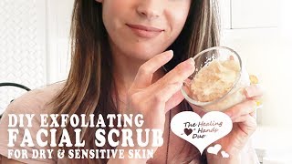 DIY Exfoliating Facial Scrub For Dry amp Sensitive Skin l Coconut Oil Baking Soda amp Honey [upl. by Misha734]