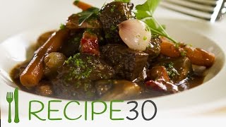 BOEUF beef BOURGUIGNON  By RECIPE30com [upl. by Etnaik]