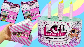 LOL Surprise Present Surprise Unboxing Giant Cake Box [upl. by Nosneh]