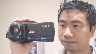 Andoer 4K 48MP Handheld Video Camera Camcorder Review [upl. by Saidnac]