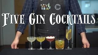 The 5 Easiest GIN Cocktails to Make at Home [upl. by Enidlarej]