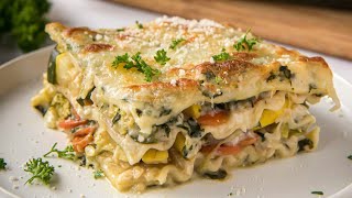 Easy Vegetable Lasagna Recipe [upl. by Fritzsche733]