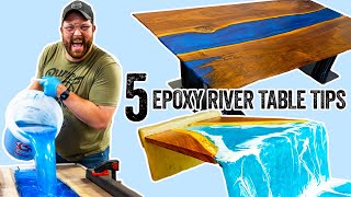 5 EPOXY River Table Tips for Beginners [upl. by Decamp]