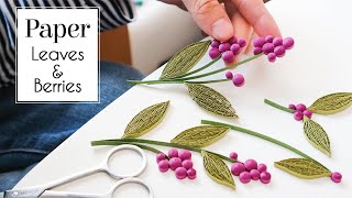 How to Make Paper Quilling Leaves and Berries  Handmade Crafts Ideas [upl. by Lenrad]