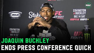 Joaquin Buckley ends press conference after one question Im coming for that title [upl. by Lacee]