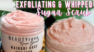 DIY WHIPPED BODY SCRUB Recipe for GLOWING SKIN  Exfoliating ROSE SUGAR [upl. by Zaller]