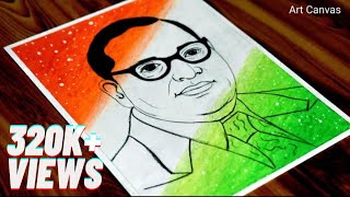 Dr BR AMBEDKAR Drawing With Oil Pastel  FOR BEGINNERS  Dr Babasaheb  lndependence day Special [upl. by Lowney]