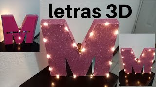 Como hacer letras de carton 3D [upl. by Anelrats414]