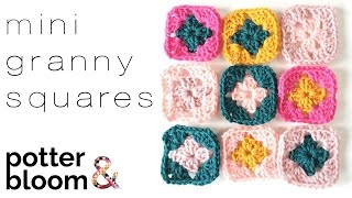 HOW TO CROCHET a Mini Granny Square  free pattern [upl. by Liddie]